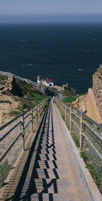 Lighthouse on the Pacific Ocean. 